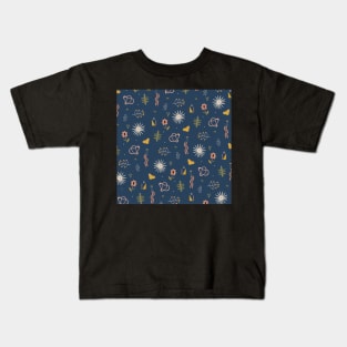 Bleu Abstract Pattern Kids T-Shirt